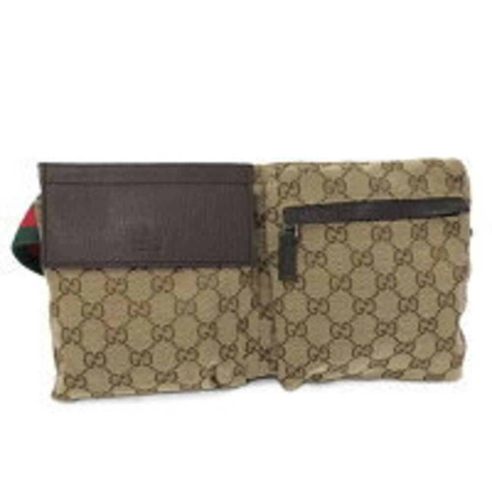 GUCCI Body Bum Crossbody Belt Bag GG Canvas Sherry Beige Brown